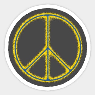 Peace Symbol in Ukraine Flag Colors Sticker